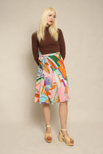 70s Colorful Abstract Wrap Skirt
