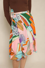 70s Colorful Abstract Wrap Skirt