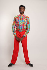 80s H Bar C Rainbow Shirt