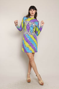 70s Psychedelic Signed Dress