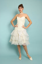 80s Sequined Tiered Chiffon Dress