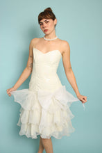 80s Sequined Tiered Chiffon Dress