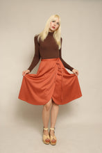 70s Burnt Orange Wrap Skirt