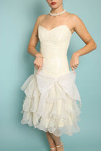 80s Sequined Tiered Chiffon Dress