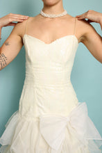 80s Sequined Tiered Chiffon Dress