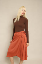 70s Burnt Orange Wrap Skirt