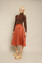 70s Burnt Orange Wrap Skirt