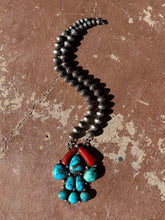 Coral & Turquoise Pendant Necklace