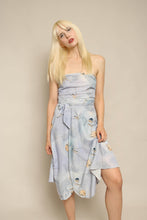 70s Crane Print Wrap Skirt & Shawl Set