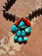 Coral & Turquoise Pendant Necklace