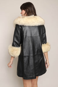 60s Fox Fur Leather Jacket