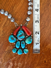 Coral & Turquoise Pendant Necklace
