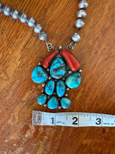 Coral & Turquoise Pendant Necklace