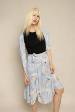 70s Crane Print Wrap Skirt & Shawl Set