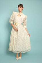 90s Western Lace Dress With Belt