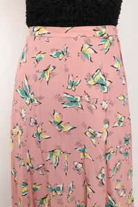 40s Butterfly Rayon Skirt