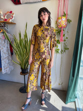 60s Slinky Floral Jumpsuit