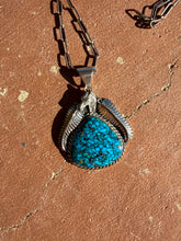 Robert Drozd Pyrite Turquoise Sterling Silver Horse Pendant Necklace