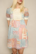 70s Whimsy Puff Sleeve Babydoll Mini Dress