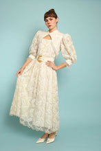 90s Western Lace Dress With Belt