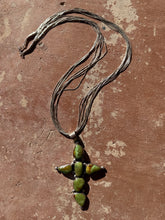 Chimney Butte Gaspeite Cross Pendant With Liquid Silver Necklace