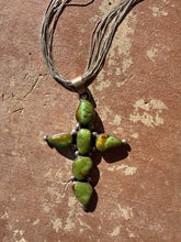 Chimney Butte Gaspeite Cross Pendant With Liquid Silver Necklace