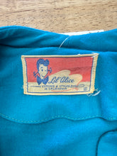 50s Blue Pleated Knit Dress With Belt