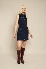 70s Butte Knit Blue Mod Mini Dress