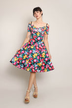 80s Scalloped Floral Party Dress