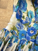 50s Blue Floral Dress