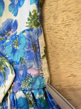 50s Blue Floral Dress