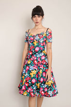 80s Scalloped Floral Party Dress