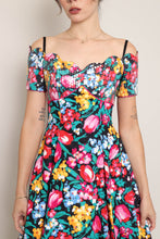 80s Scalloped Floral Party Dress