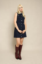70s Butte Knit Blue Mod Mini Dress
