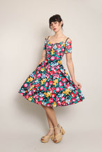 80s Scalloped Floral Party Dress