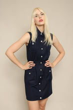 70s Butte Knit Blue Mod Mini Dress
