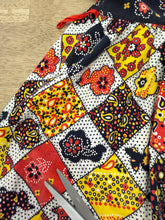 60s Patchwork Print Peasant Dress