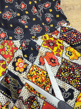 60s Patchwork Print Peasant Dress