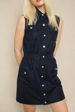70s Butte Knit Blue Mod Mini Dress
