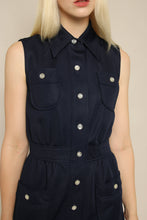 70s Butte Knit Blue Mod Mini Dress