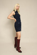 70s Butte Knit Blue Mod Mini Dress