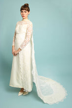 60s Lace Wedding Gown With Cape Train