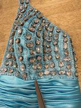 00s Rhinestone Encrusted Satin Halter Dress