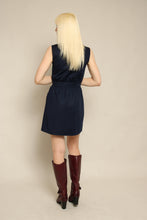 70s Butte Knit Blue Mod Mini Dress