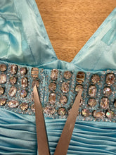 00s Rhinestone Encrusted Satin Halter Dress