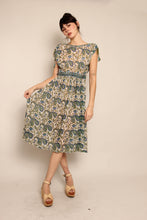 70s Green Paisley Gauze Dress