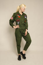 70s Chemin De Fer Patchwork Military Flight Suit