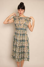 70s Green Paisley Gauze Dress