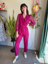 80s Chiffon Collar Jumpsuit
