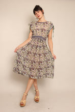 70s Purple Paisley Gauze Dress